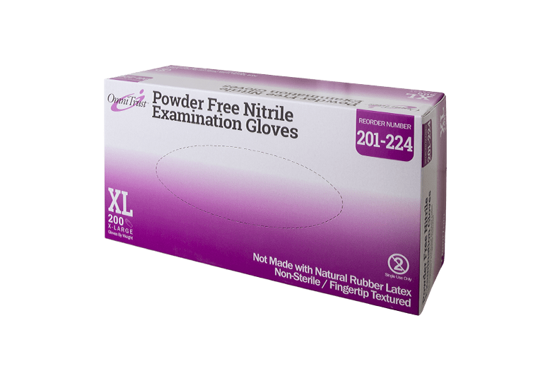Gloves Exam OmniTrust® X-Large NonSterile Nitrile Standard Cuff Length Textured Fingertips Blue Not Chemo Approved (100/BX 10BX/CS) by Omni International LLC  ID 201-124